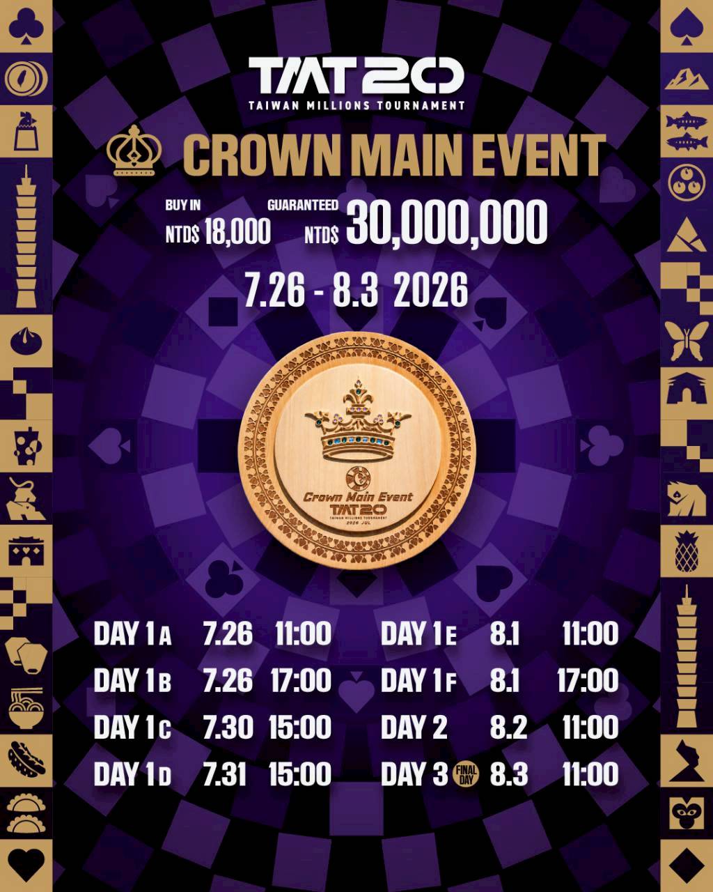 TMT20 Crown Main Event 獎盤賽事海報